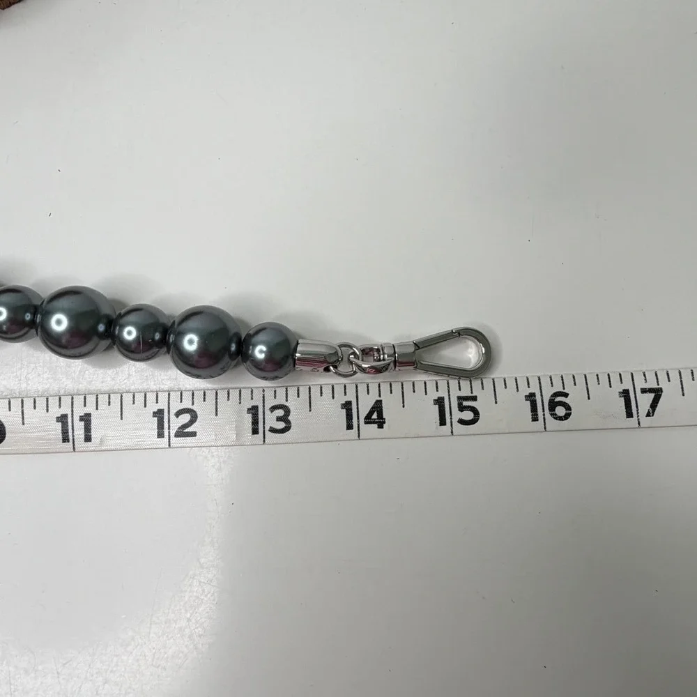 Kate Spade Purse Strap Women Grey Faux Pearl Beaded Replacement or Accent Glam